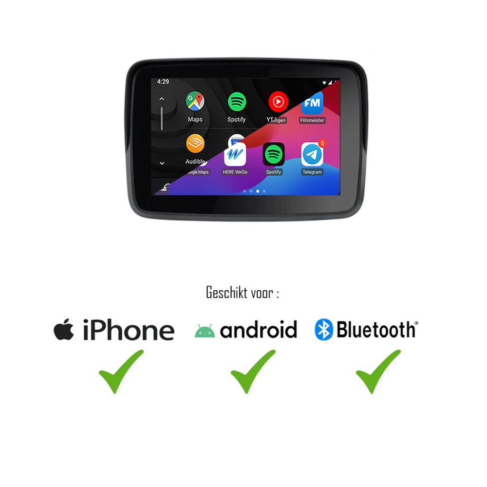 CarPlay voor Motorfiets | CarPlay & Android Auto | Bluetooth | M5 Pro