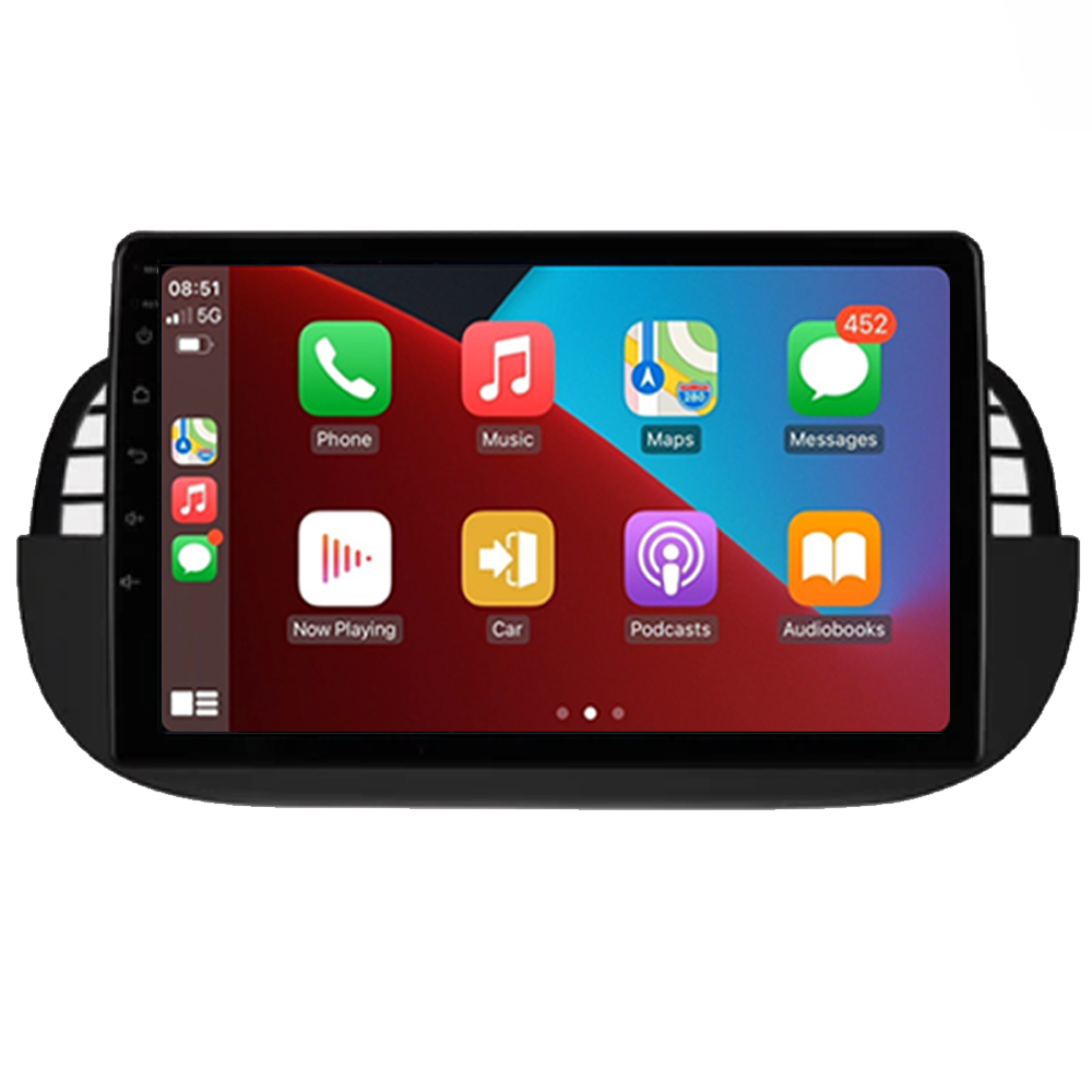 Fiat 500 navigatie radiosysteem | Carplay & Android Auto 2007 t/m 2015 | 9 inch