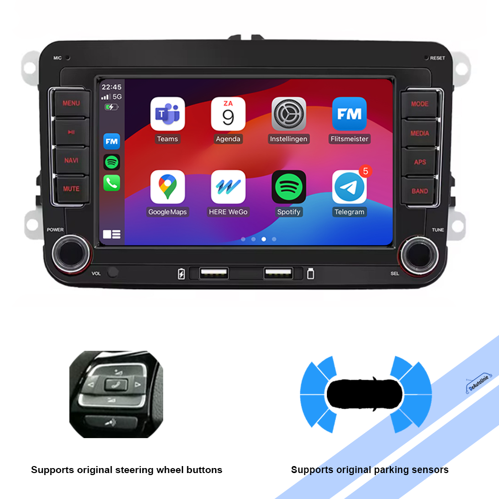 Volkswagen voor Polo - Golf - Caddy |H270 | Carplay & Android Auto | 64GB