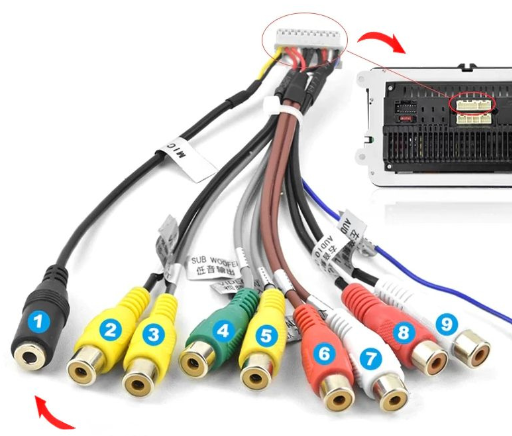 RCA Versterker kabel 20 pins