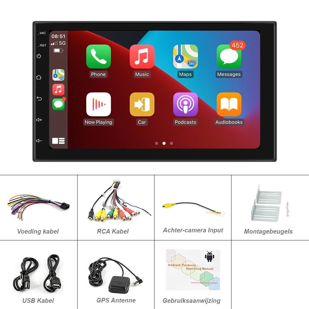 CarPlay & Android Universele 2 din